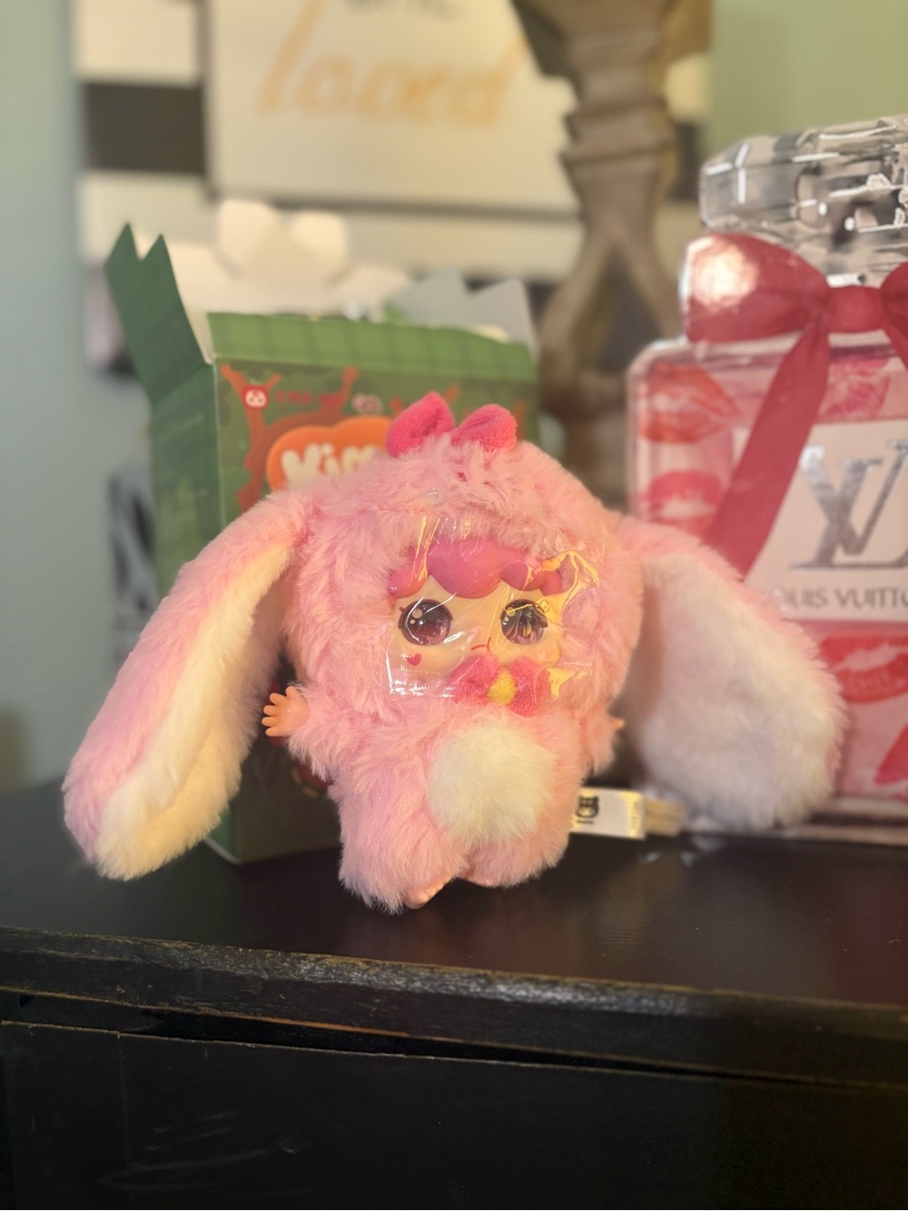 Blind box Pink Fluffy Bunny Plush with Big Ears